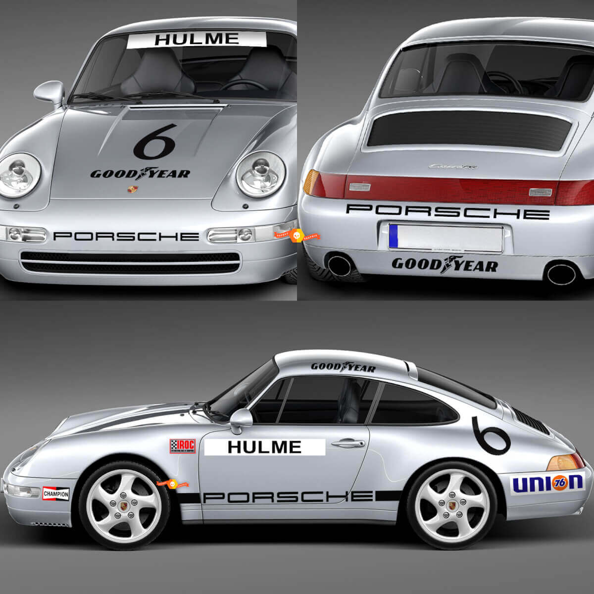 Juego de calcomanías de pegatinas Porsche 911 Racing de 1974: gráficos de vinilo clásicos para restauración y personalización

