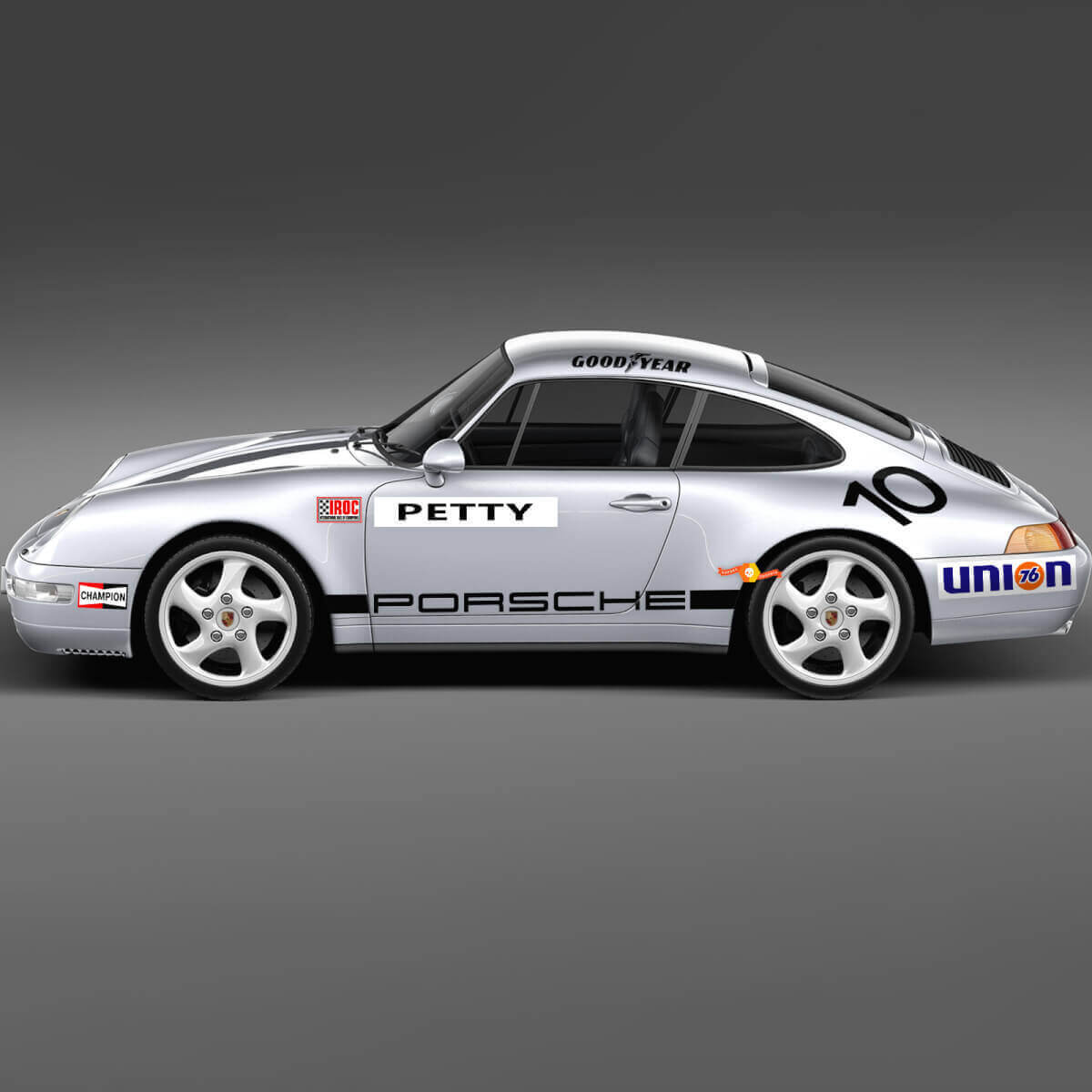 Juego de adhesivos de vinilo para carreras estilo IROC para Porsche 911
