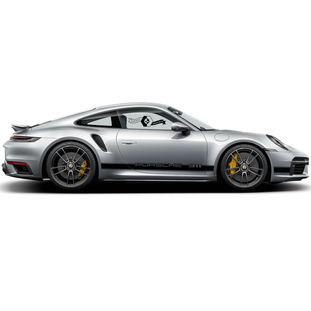 Kit de calcomanías de vinilo con franjas laterales de marca para Porsche 911