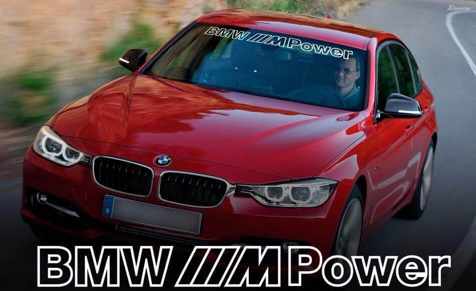 Calcomanía de Vinilo para Parabrisas con Contorno Estilo BMW M Power para BMW