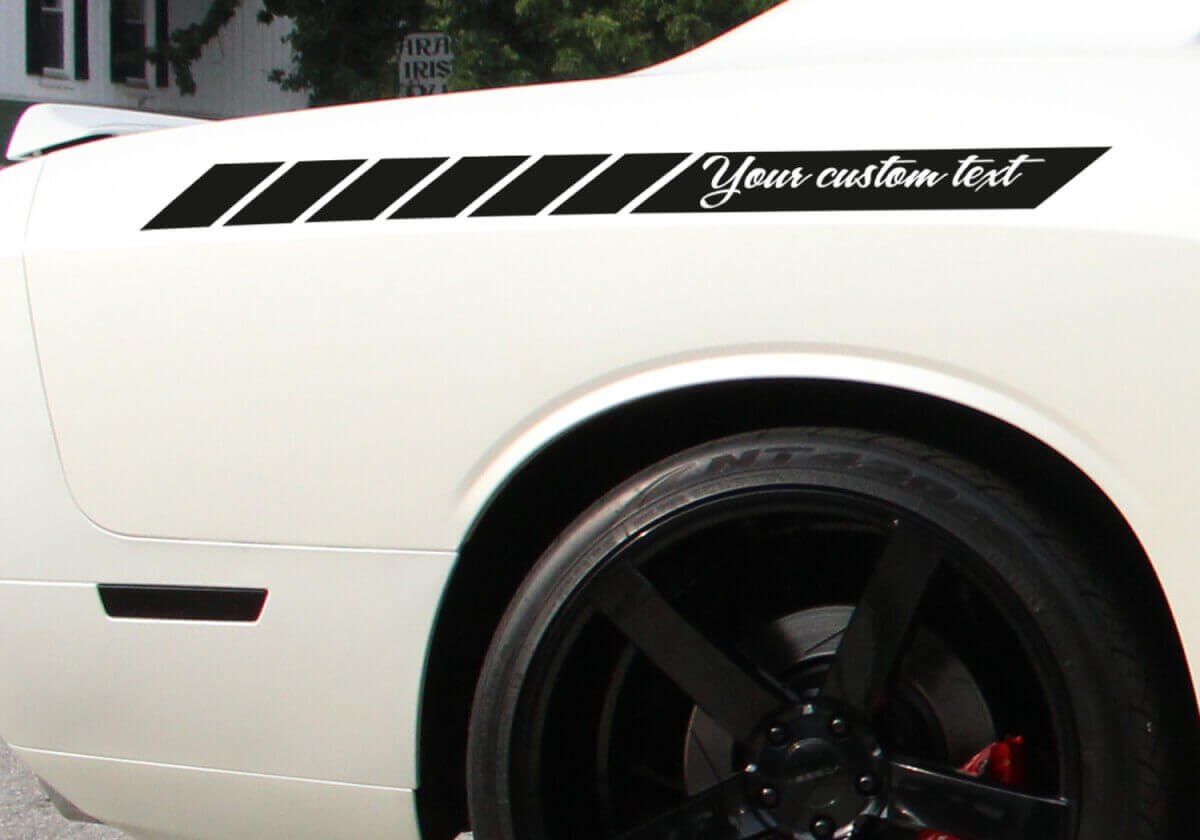 Juego de adhesivos vinilo de franjas laterales de carreras personalizadas para coches