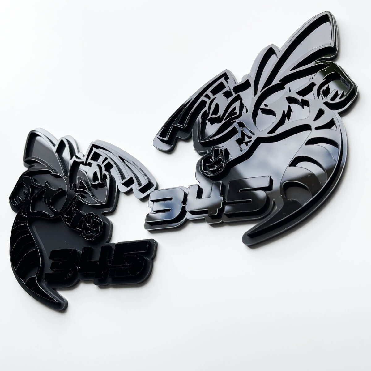 Insignia 3D Hornet Bee 345 - Emblema de insignias de guardabarros personalizadas para automóviles y camiones
