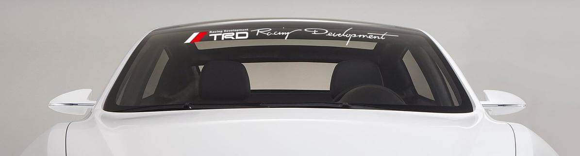Calcomanía de vinilo para parabrisas estilo TRD Racing Development para Toyota