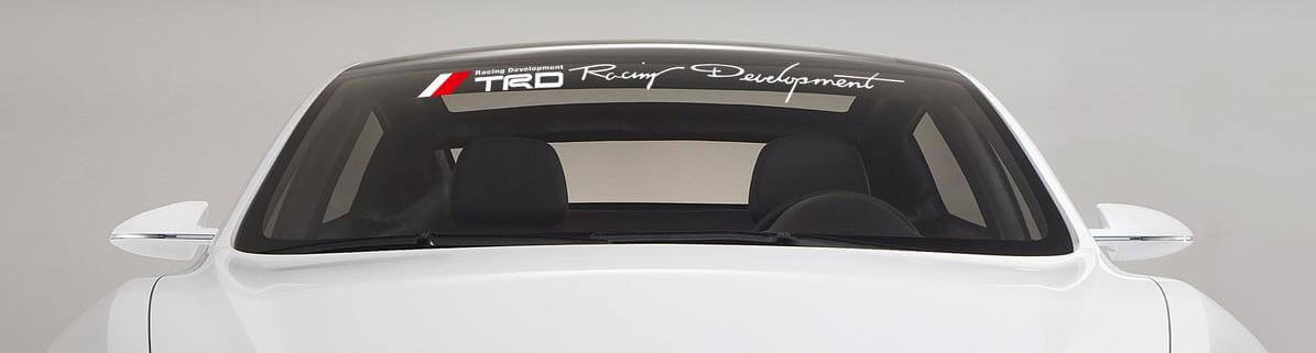 Calcomanía de vinilo para parabrisas estilo TRD Racing Development para Toyota