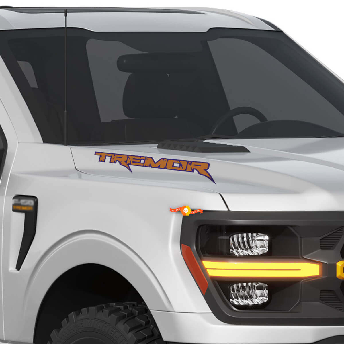 Hood Tremor Raptor Style con contorno - Calcomanías adhesivas para Ford F-150 Tremor Truck

