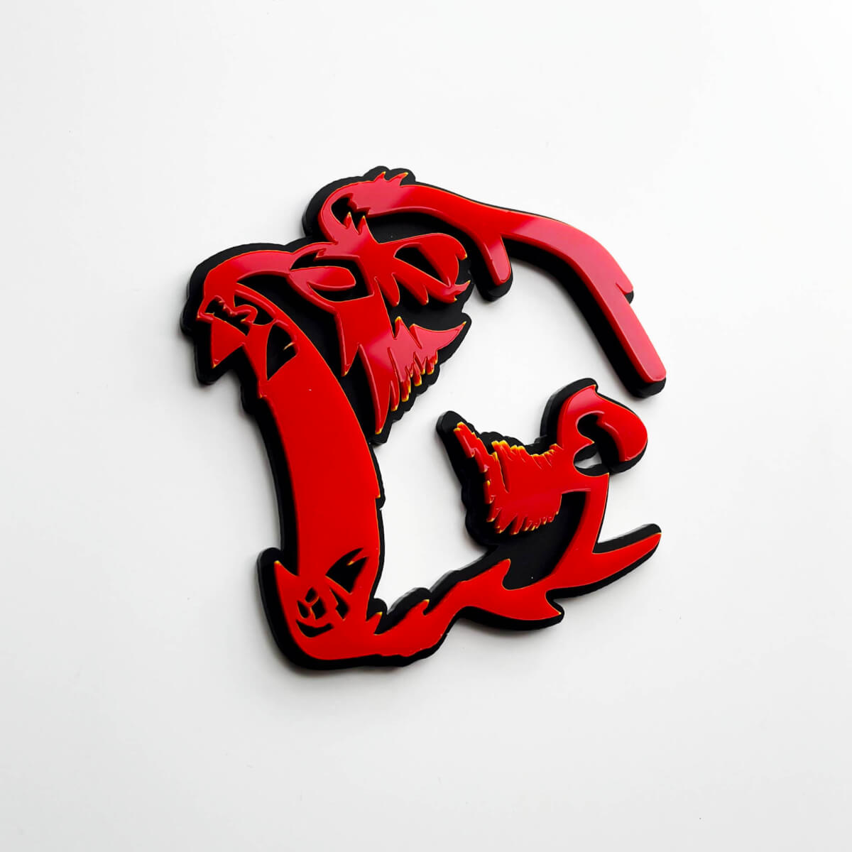 Gorilla Angry Insignia 3D Insignias de guardabarros Emblema Rojo vs Negro
