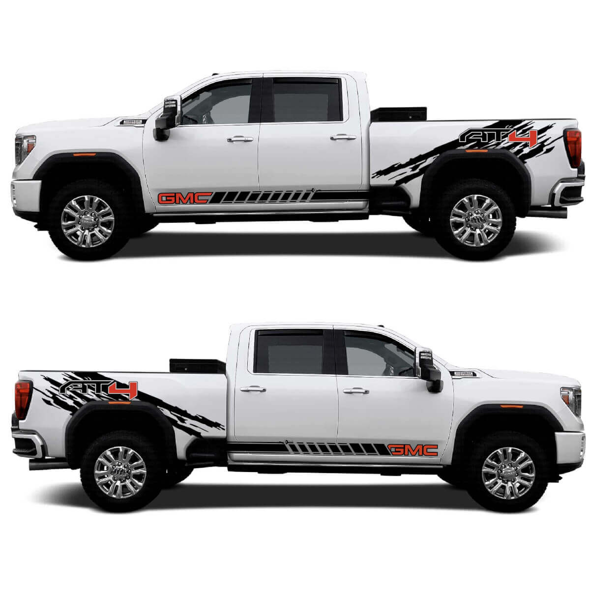 Kit de Calcomanías de Vinilo en Estilo AT4 para Panel Lateral Trasero y Paneles Laterales para GMC 2500HD 2024