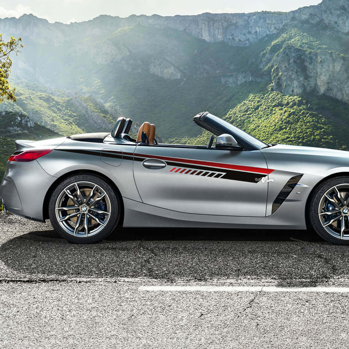 Calcomanía de vinilo con rayas estroboscópicas para puerta con detalles laterales compatible con BMW Z4
