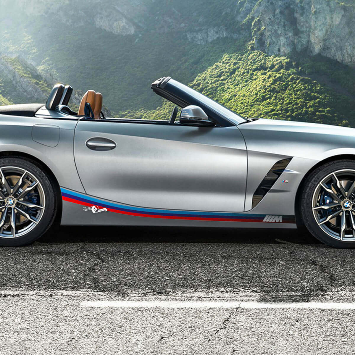 Kit de pegatinas de vinilo de franjas para paneles laterales M-Style para BMW Z4