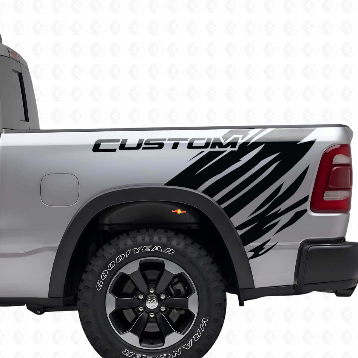 Kit de Vinilo Lateral Trasero Estilo Grunge Personalizado para Dodge Ram