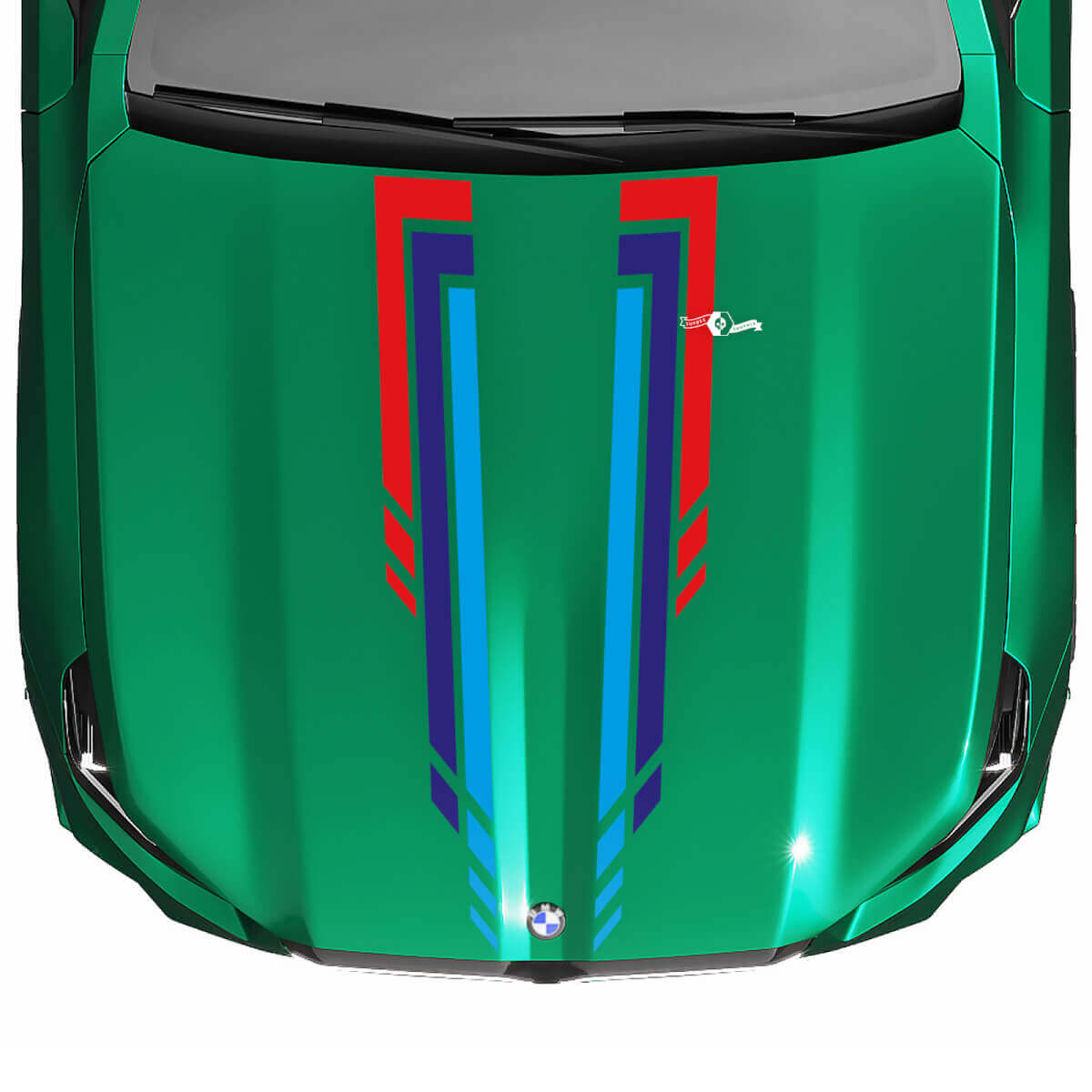 Calcomanía de capó a cuadros L Stripes Racing para BMW Serie 5 G60 M5 G90
