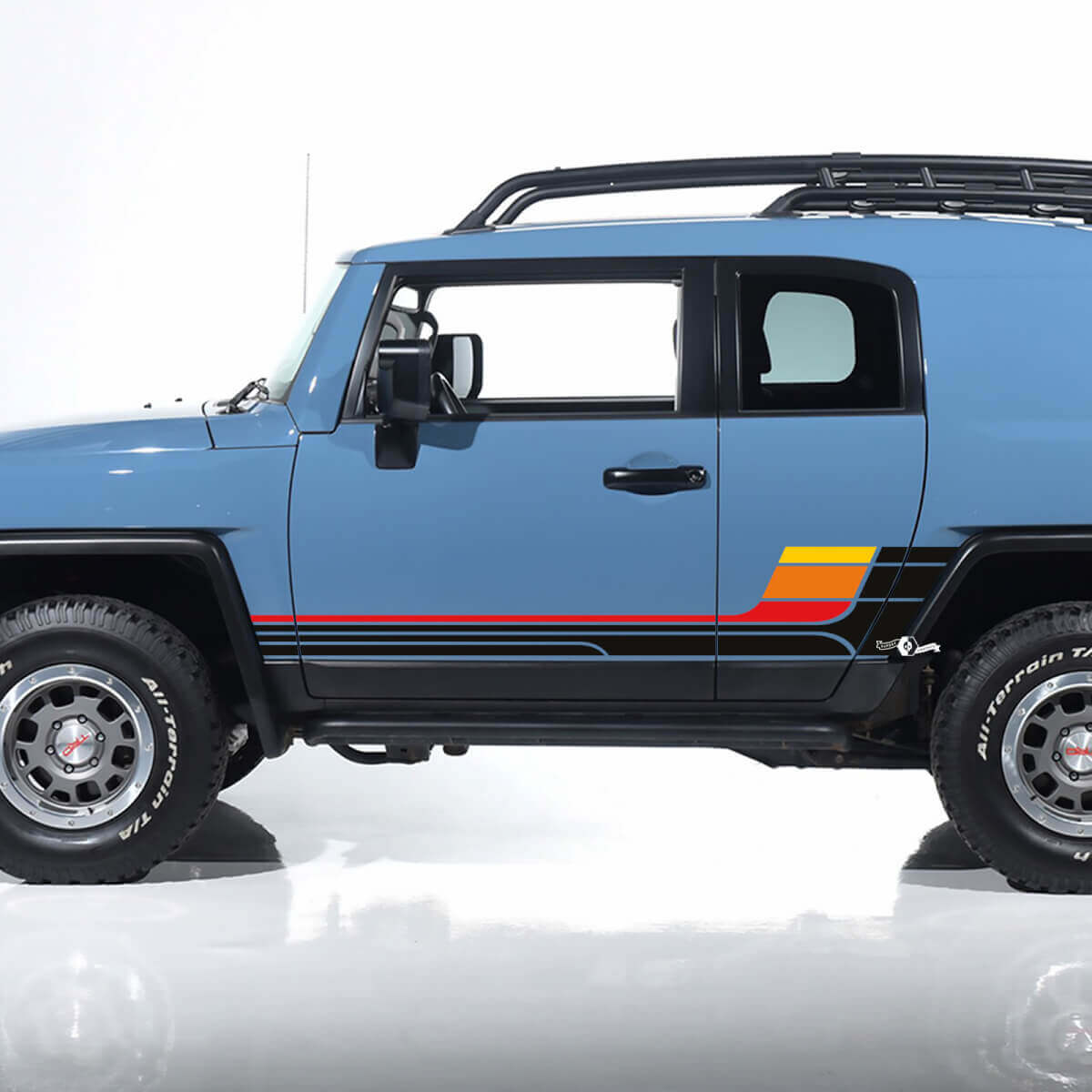 Gráficos de pegatinas laterales de rayas retro vintage - aptos para Toyota FJ Cruiser 2
