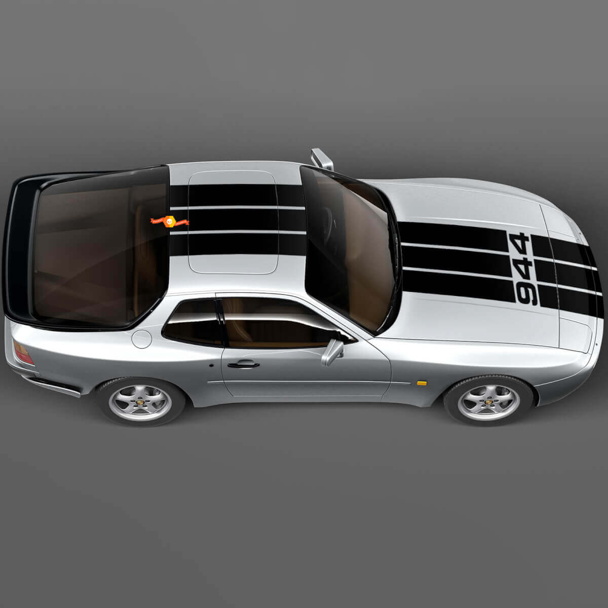 Kit de techo y capó de tres rayas para Porsche 944 Turbo - Gráficos de vinilo personalizados
