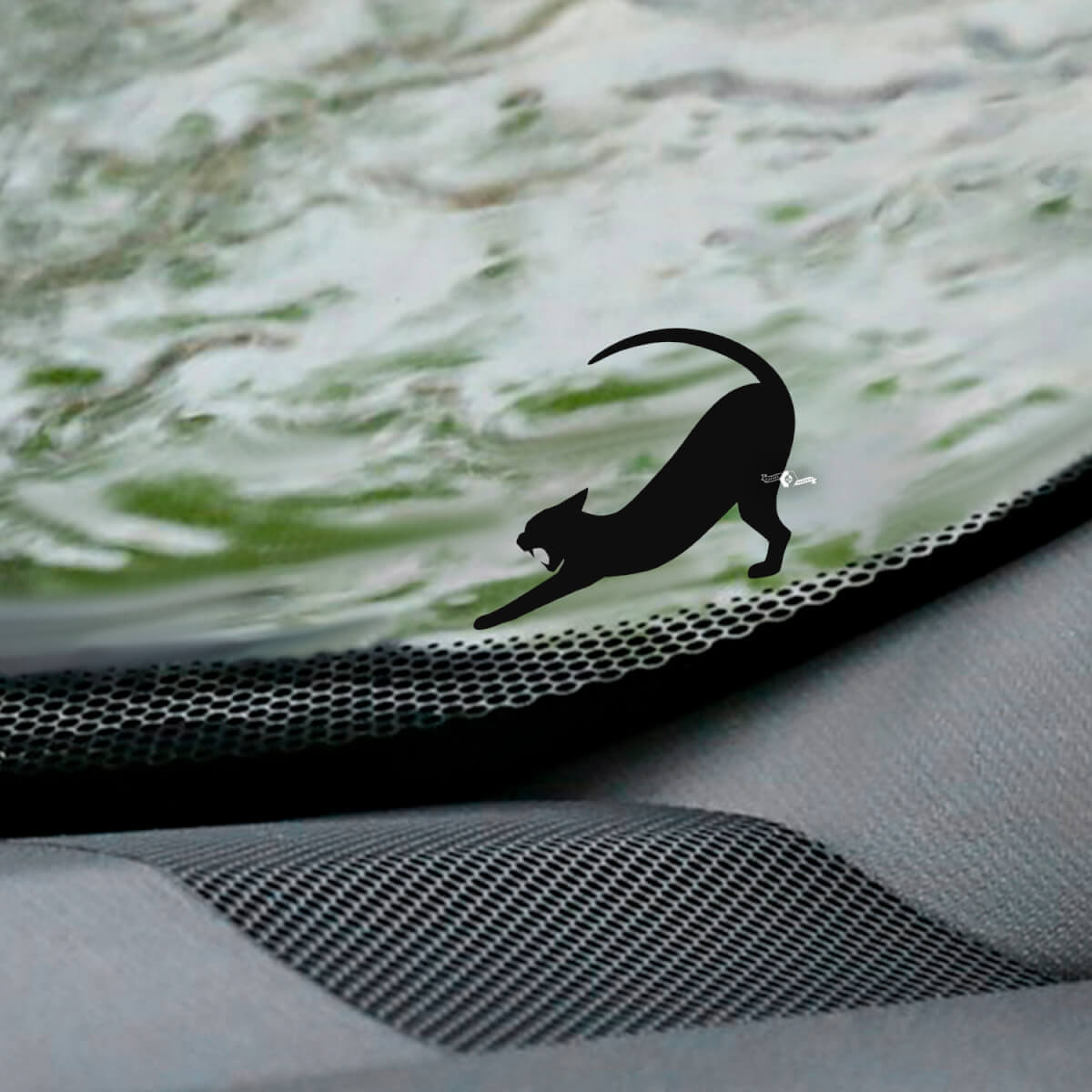 Calcomanía de esquina de huevo de Pascua para parabrisas de gato Pantera - Gráfico de vinilo personalizado
