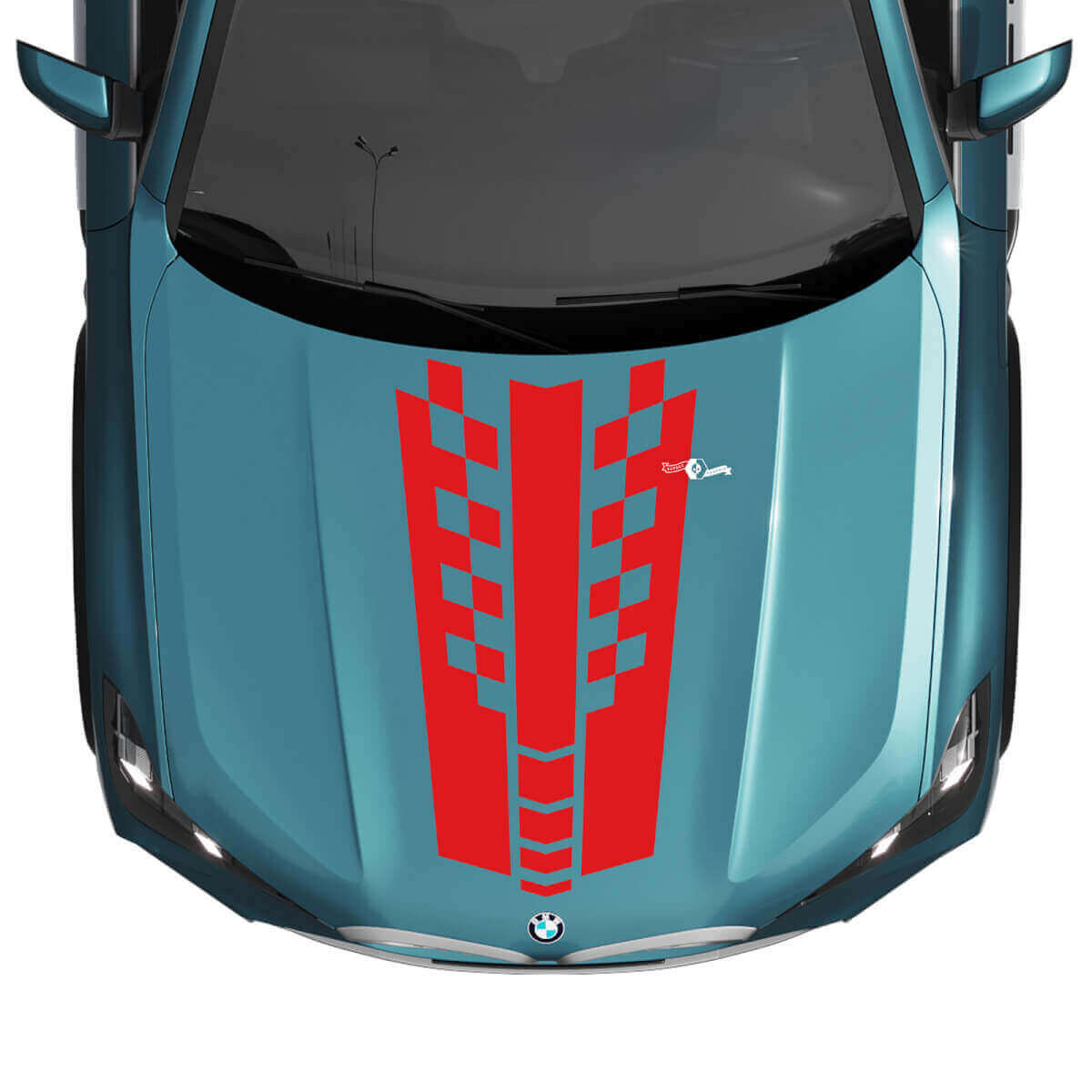 Calcomanía de rayas a cuadros para capó BMW X5 G05 - Vinilo M Performance
