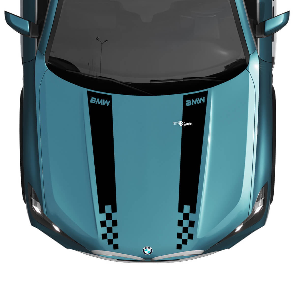 Calcomanía de franjas a cuadros para capó BMW X5 G05 - Vinilo M Performance