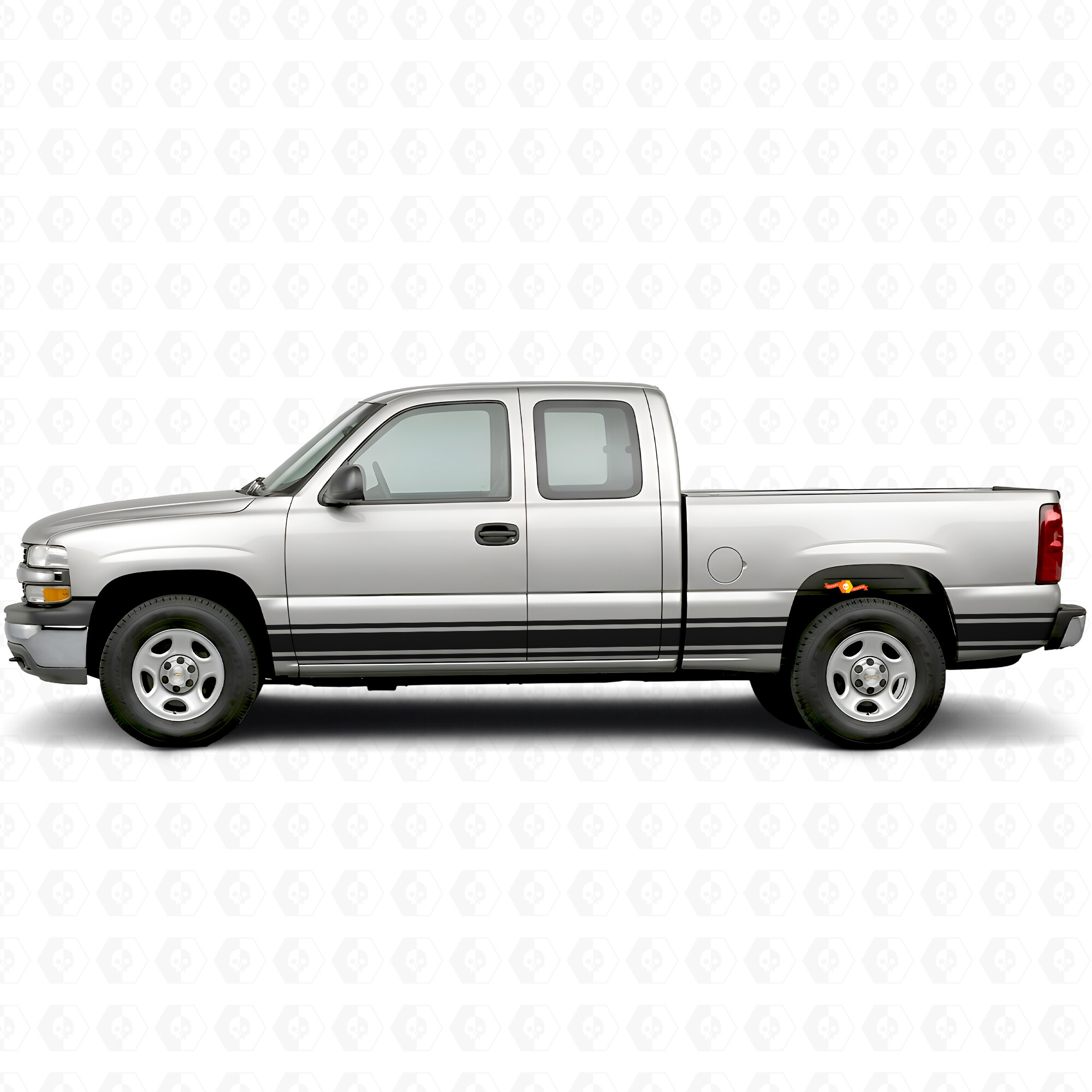 Vinilos finos de acento para puertas y laterales de la caja para Chevrolet Silverado 1500 GMT800 1999-2007