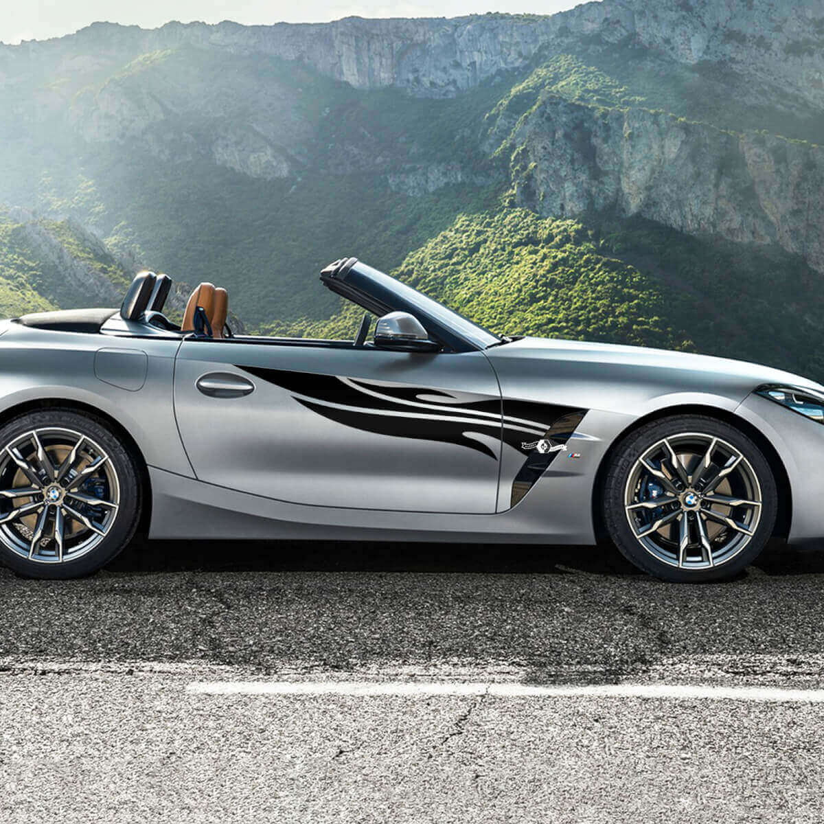 Calcomanía de vinilo para la franja tribal de la puerta lateral BMW Z4 2
