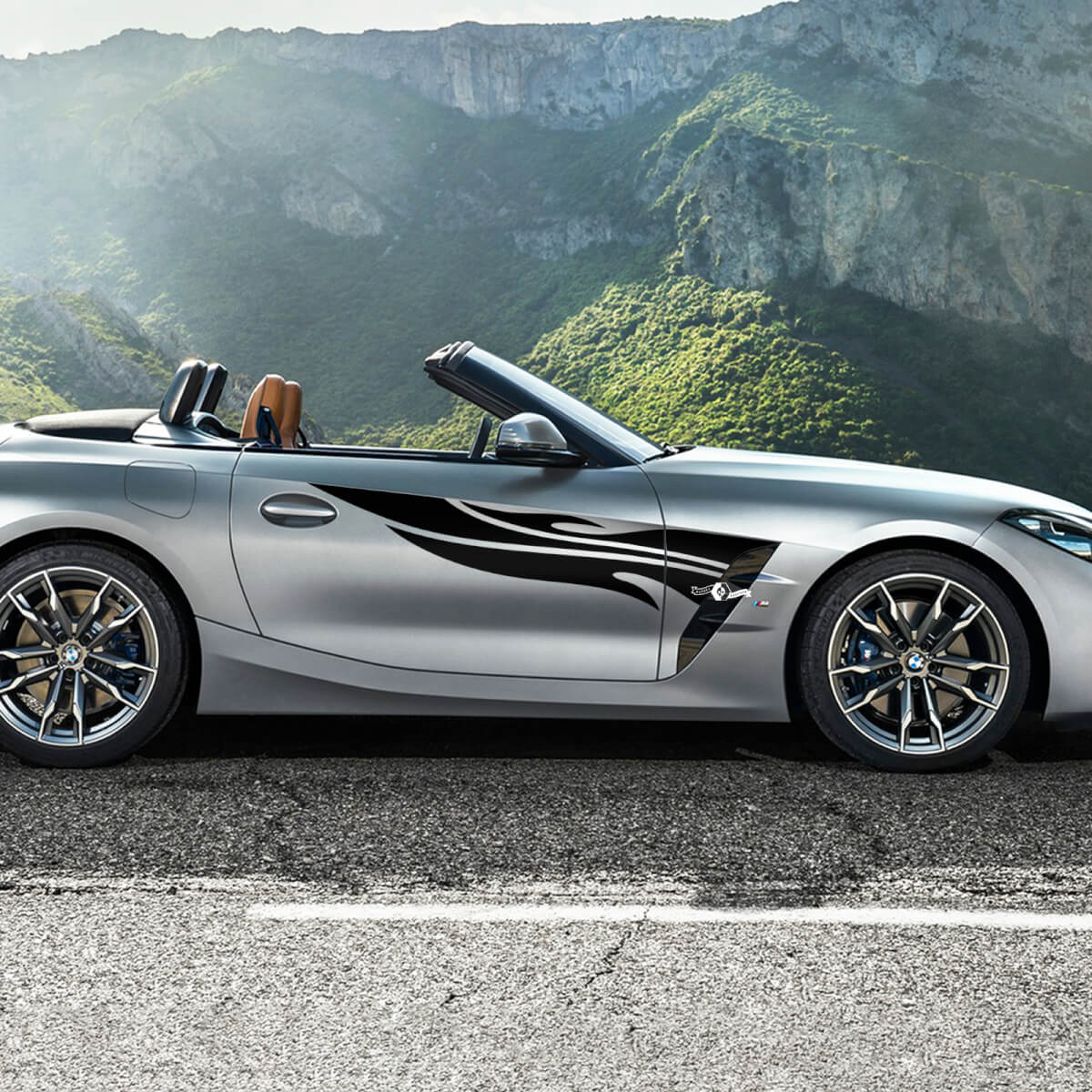 Etiqueta engomada del vinilo de las rayas tribales de la puerta lateral BMW Z4 2
