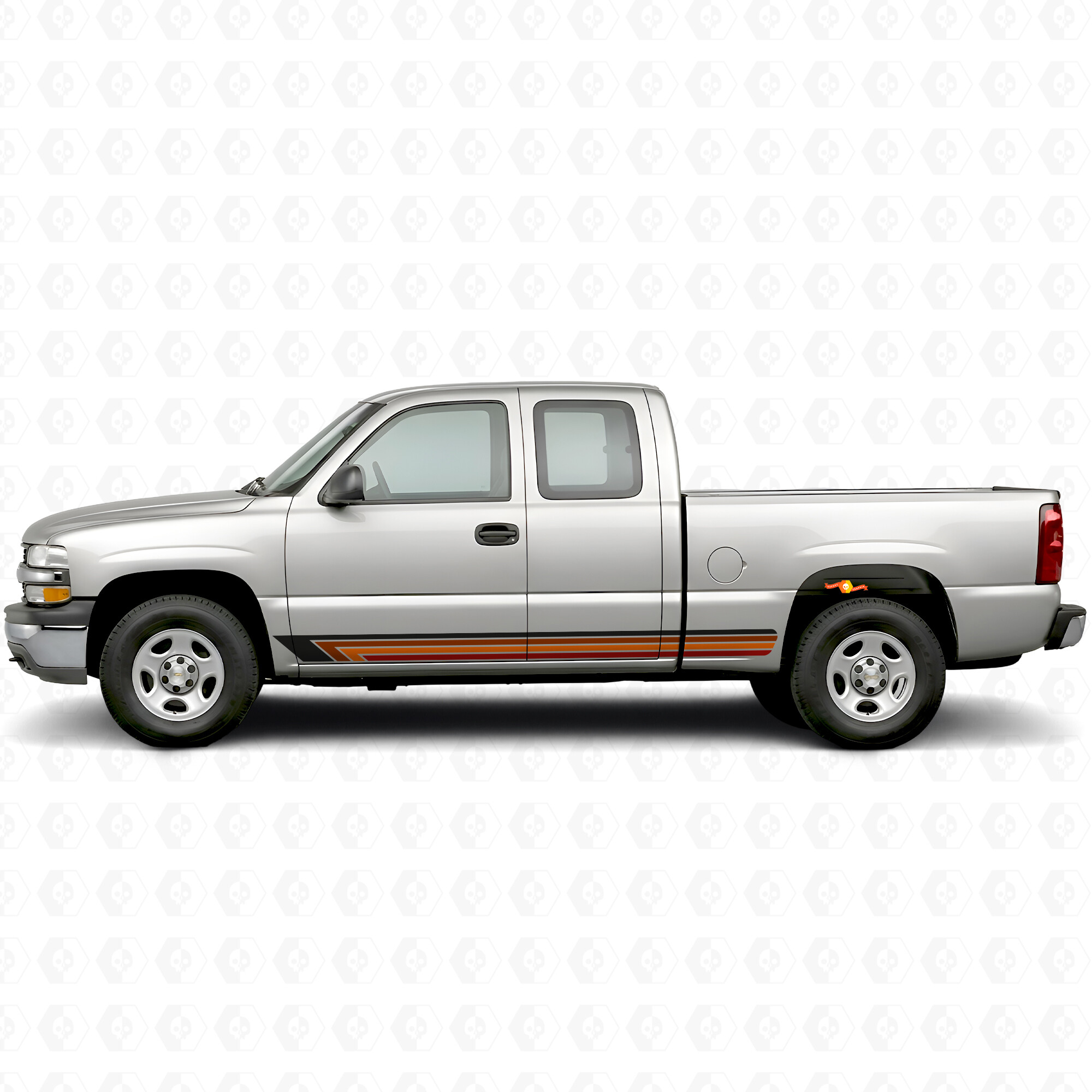 Bandas Vintage de Vinilo para Puerta y Panel del Umbral para Chevrolet Silverado 1500 GMT800 1999-2007