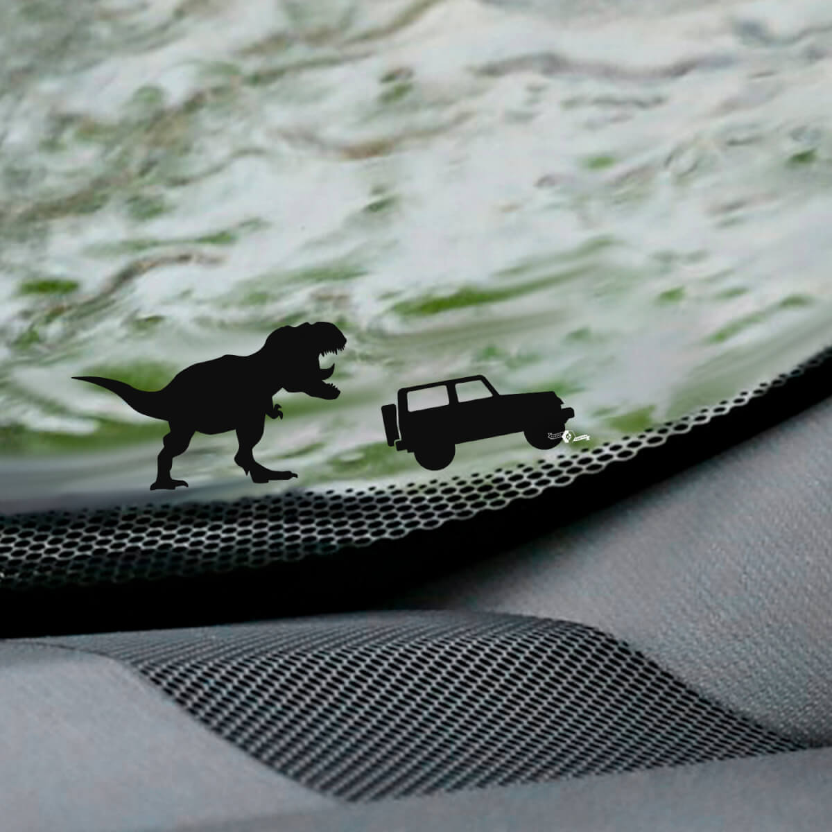 Calcomanía de esquina de huevo de Pascua para parabrisas T-Rex Jeep Wrangler - Gráfico de vinilo personalizado
