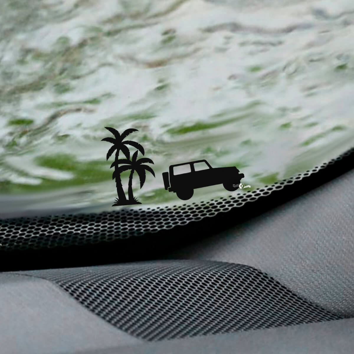 Calcomanía de esquina de huevo de Pascua para parabrisas de Jeep Wrangler de Palm - Gráfico de vinilo personalizado
