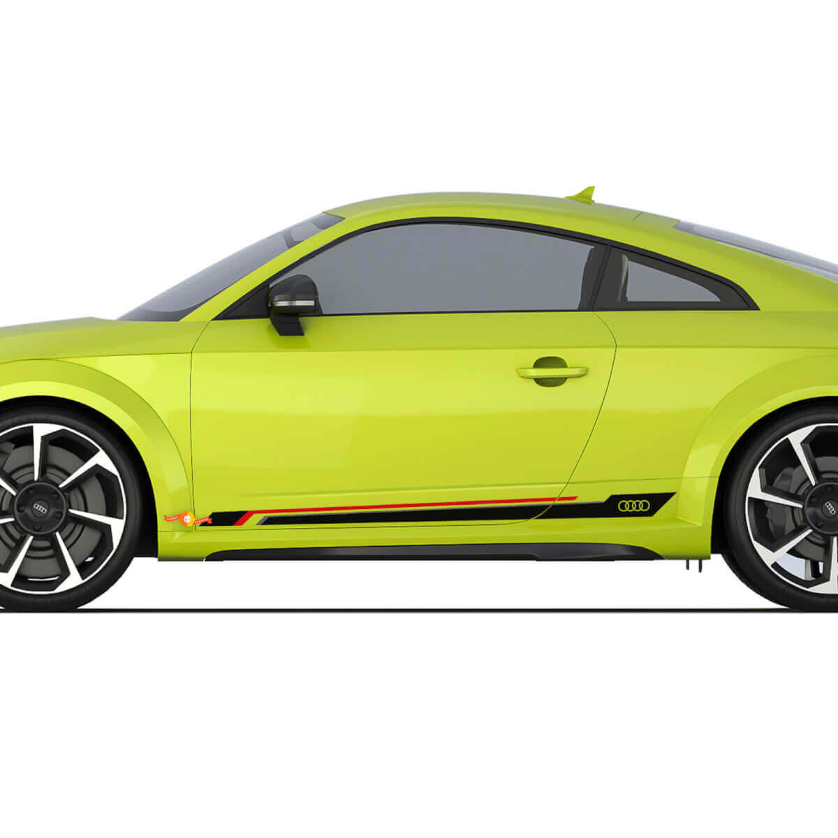 Audi Rings TT Sport Racing Strobe Puerta lateral Rayas Calcomanía Logo Pegatinas
