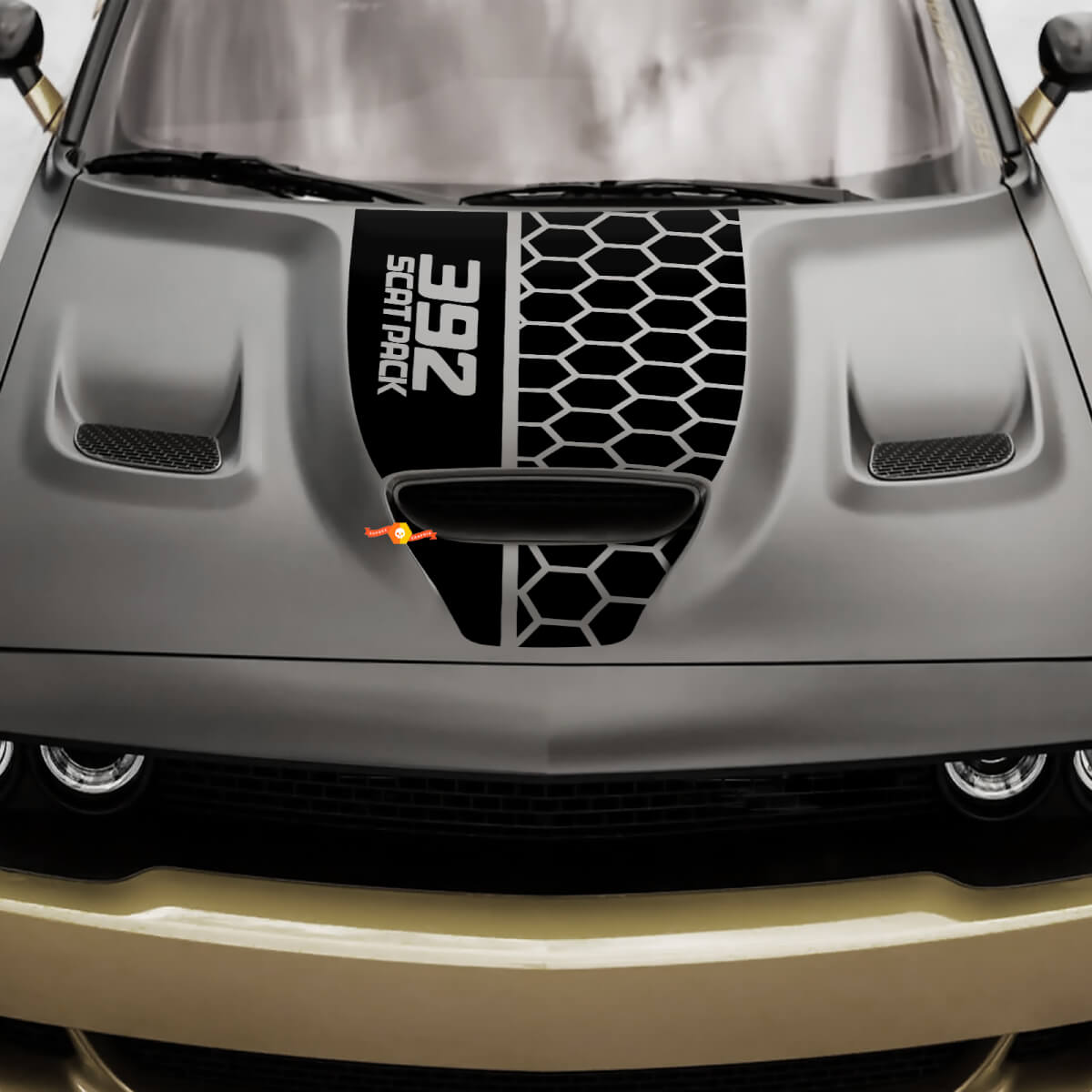 Hood Dodge 392 Scat Pack Challenger o Charger Hemi Vinilo Racing Calcomanía Pegatina
