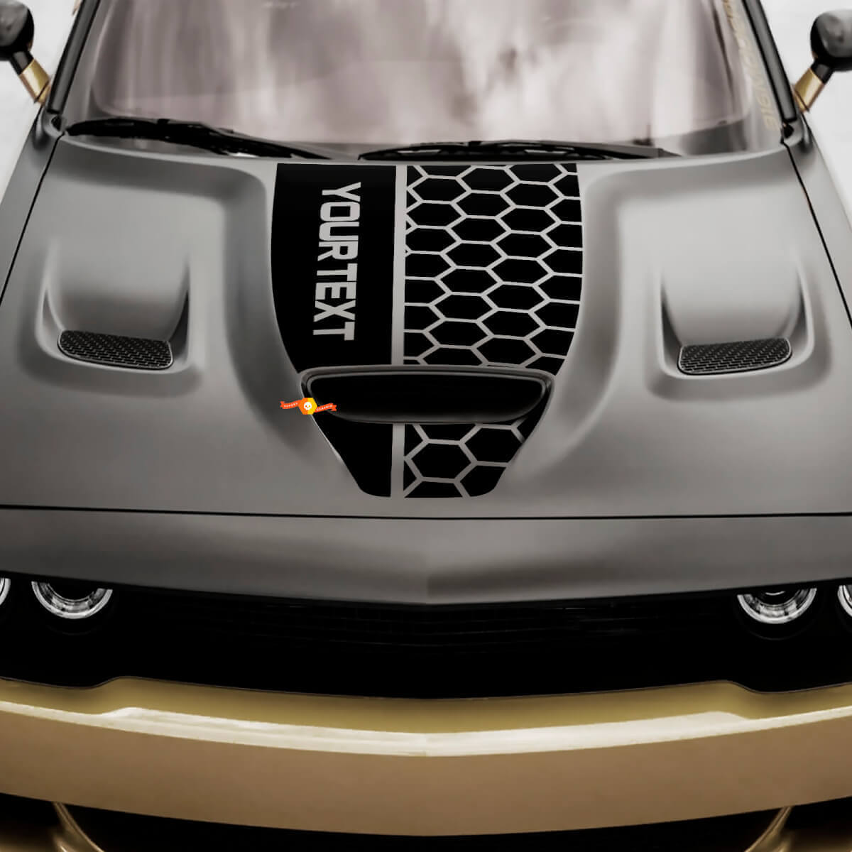 Vinilo Decorativo Personalizado de Capó Estilo Panal para Dodge Challenger o Charger