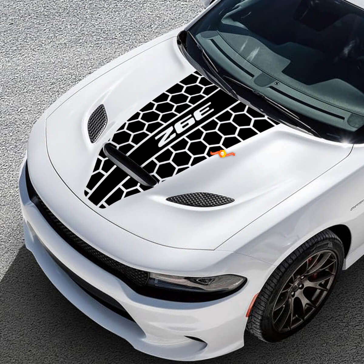 Hood Dodge 392 Honeycomb Challenger o Charger Hemi Vinilo Racing Calcomanía Pegatina
