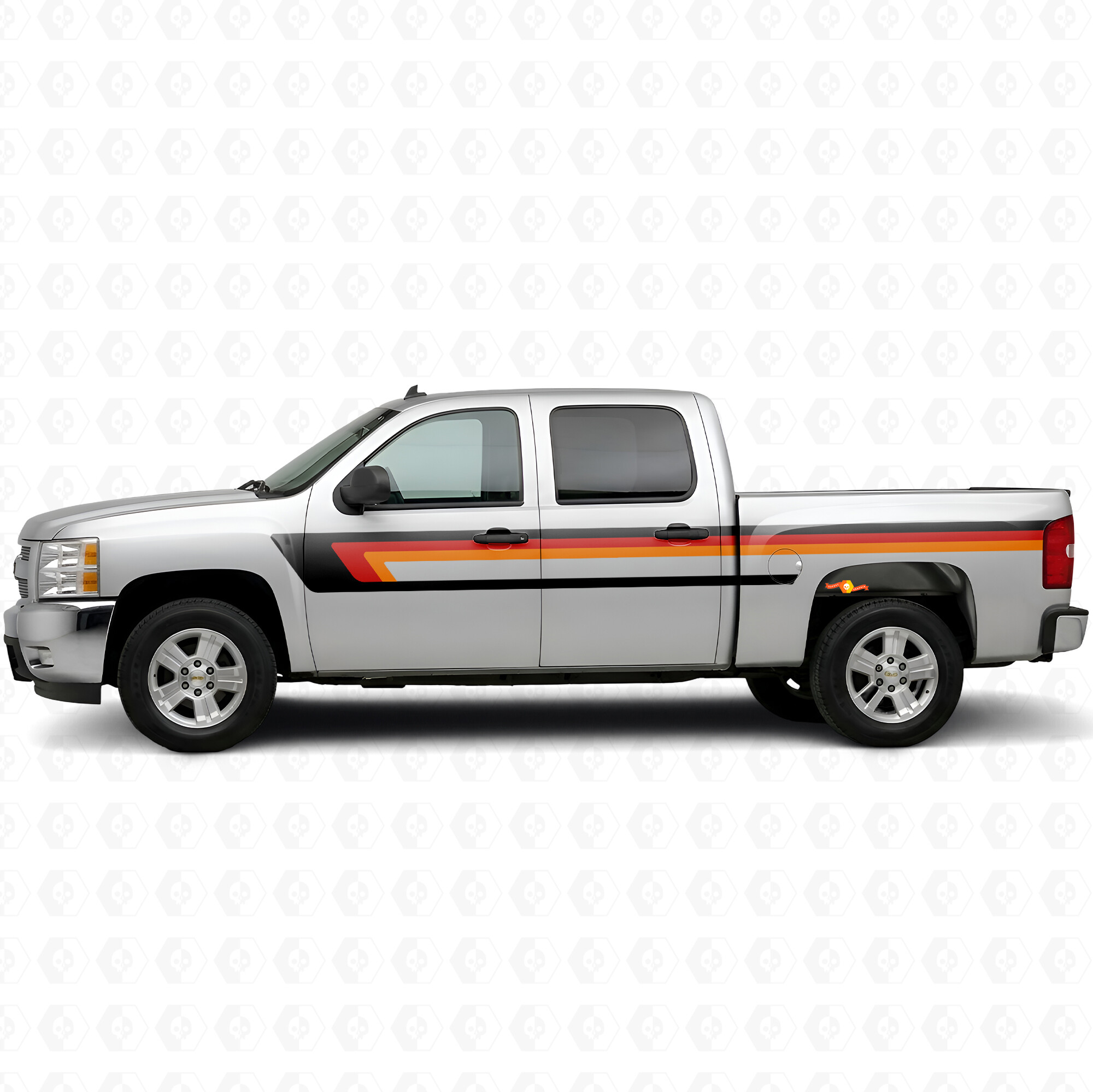 Tiras de vinilo retro superiores para línea de cinturón de puerta y panel lateral para Chevrolet Silverado 1500 GMT900 2007-2013
