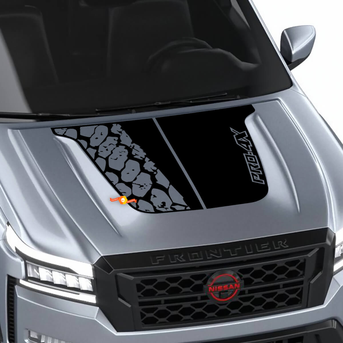 Calcomanía para capó Nissan Frontier 4X Pro-4x, calcomanías gráficas opacas de vinilo con pista de neumáticos
