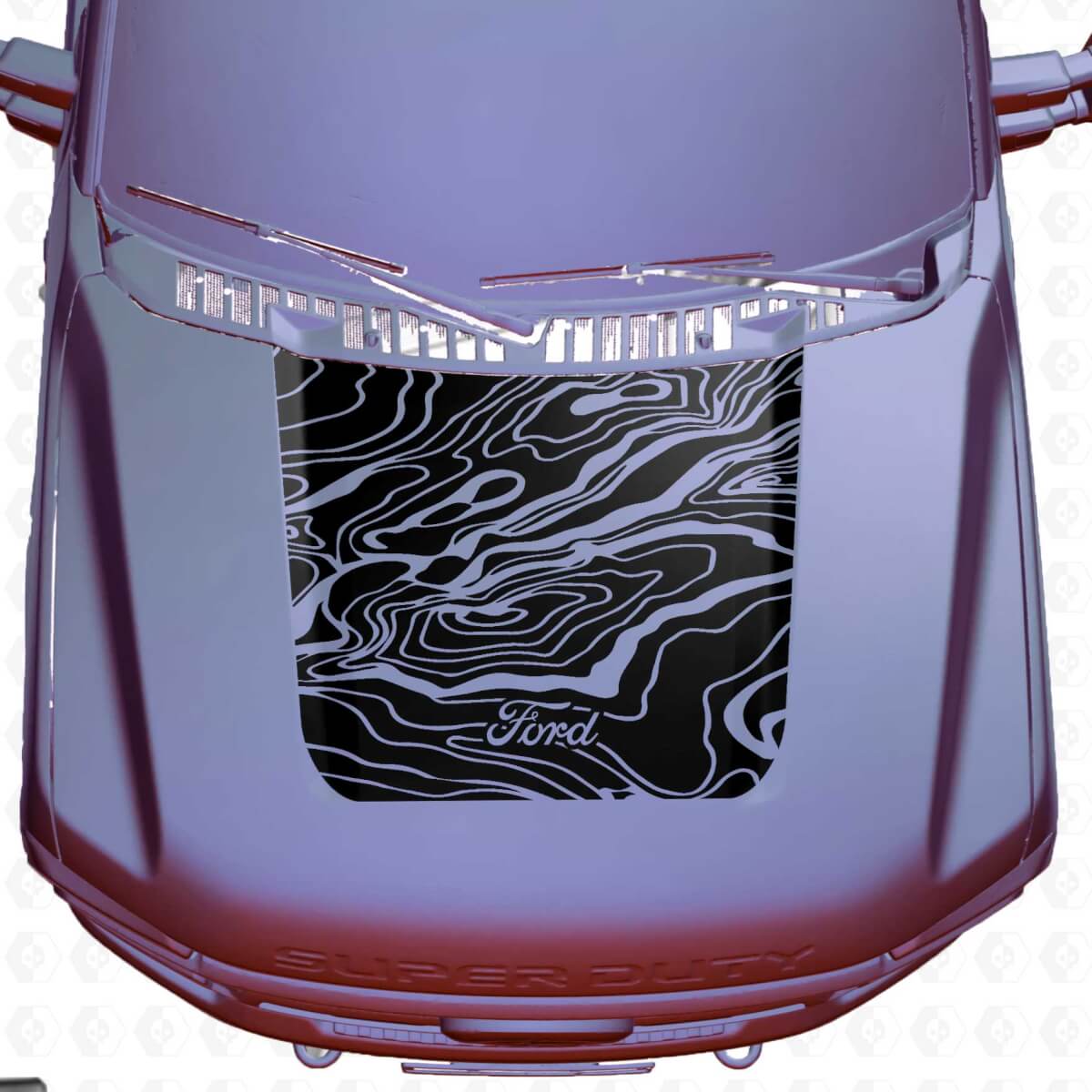 Hood Ford F250 Super Duty Mapa Topográfico Topo Calcomanías Pegatinas Gráficos Vinilo
