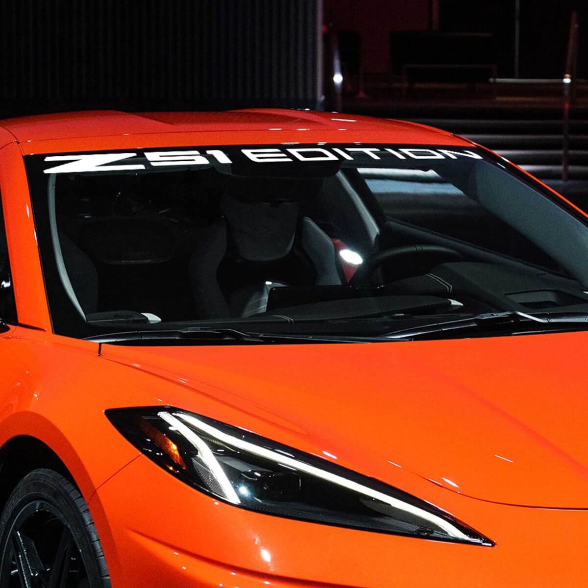 Calcomanías de parabrisas para Chevrolet Corvette C8 Z51, pegatina de vinilo
