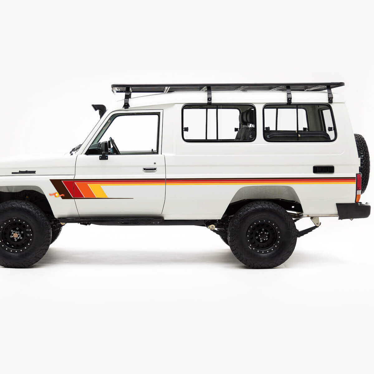 Kit de calcomanías de rayas clásicas laterales retro para Toyota Land Cruiser serie J75
