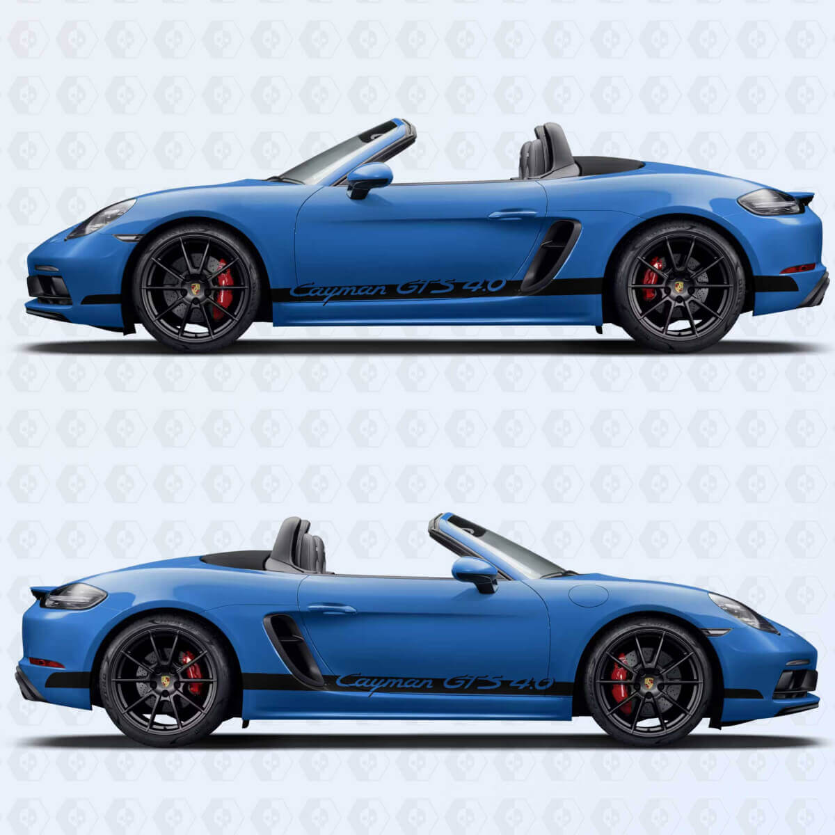 Kit de calcomanías de vinilo con franjas laterales Cayman GTS 4.0 para Porsche