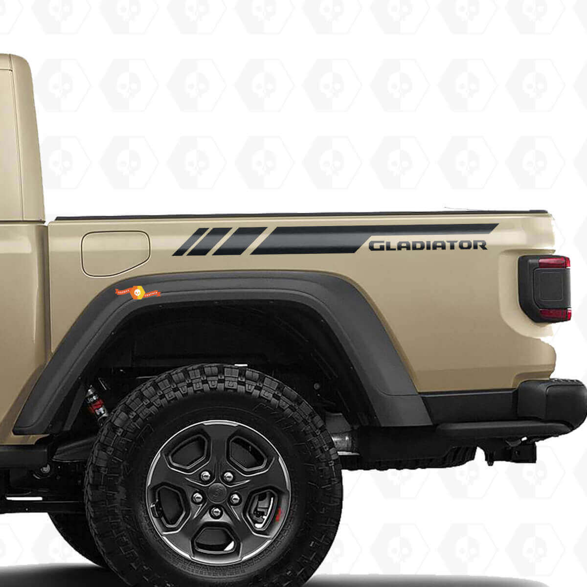 Kit de calcomanías de vinilo con franjas laterales traseras de marca para Jeep Gladiator