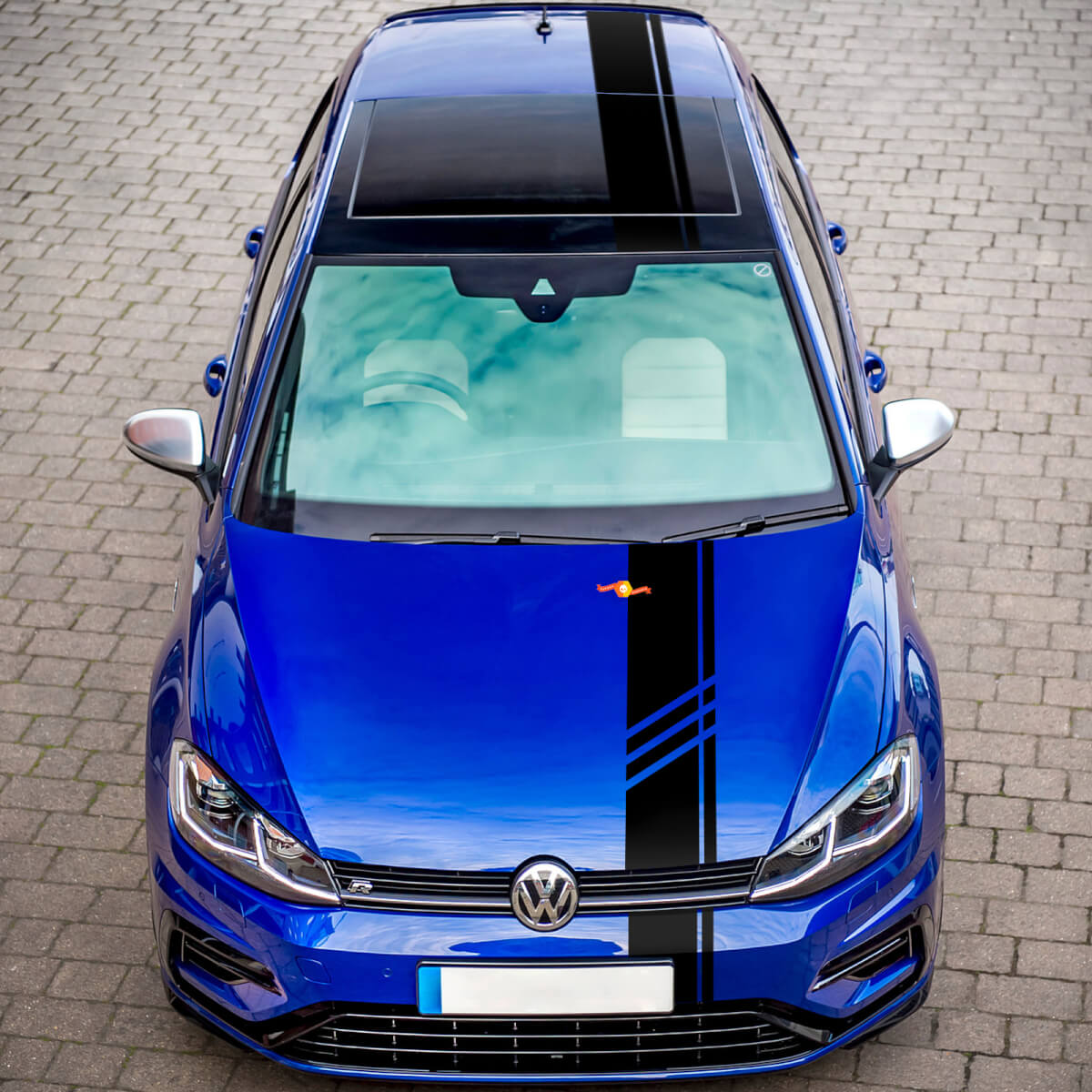 Etiqueta engomada del capó Calcomanía del panel basculante Etiqueta engomada del vinilo Calcomanía Rayas Volkswagen Golf Mk7R Gti
