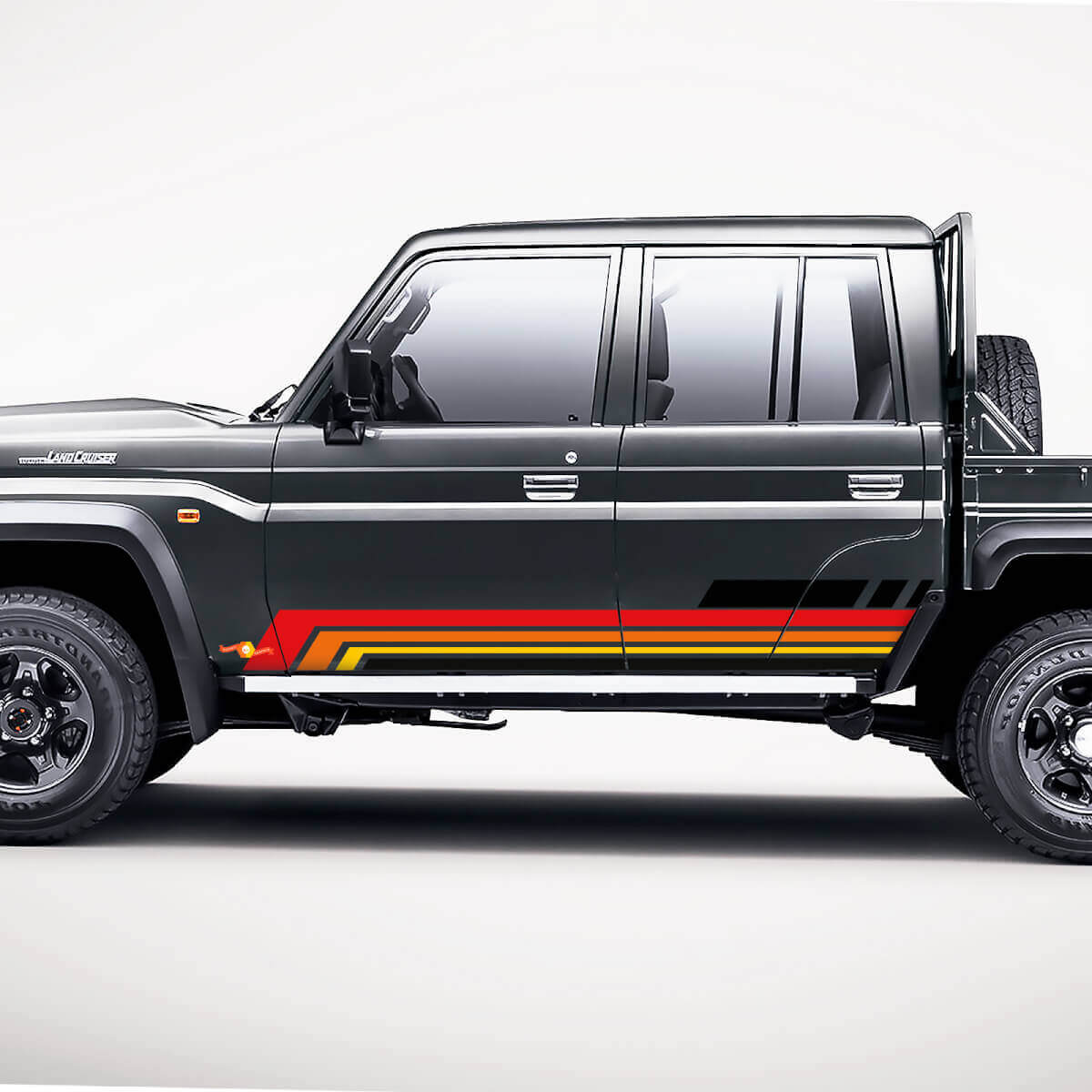 Juego de Calcomanías Laterales Retro de Rayas Geométricas para Puerta para Toyota