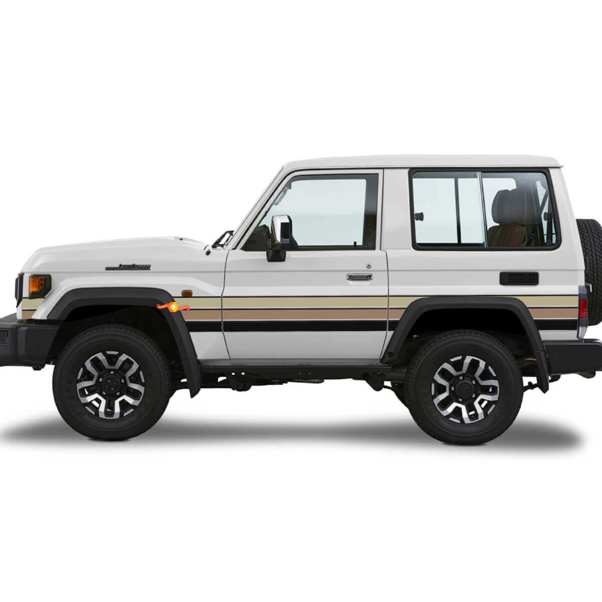 Calcomanía de vinilo con rayas laterales de estilo retro para Toyota Land Cruiser J70 1995