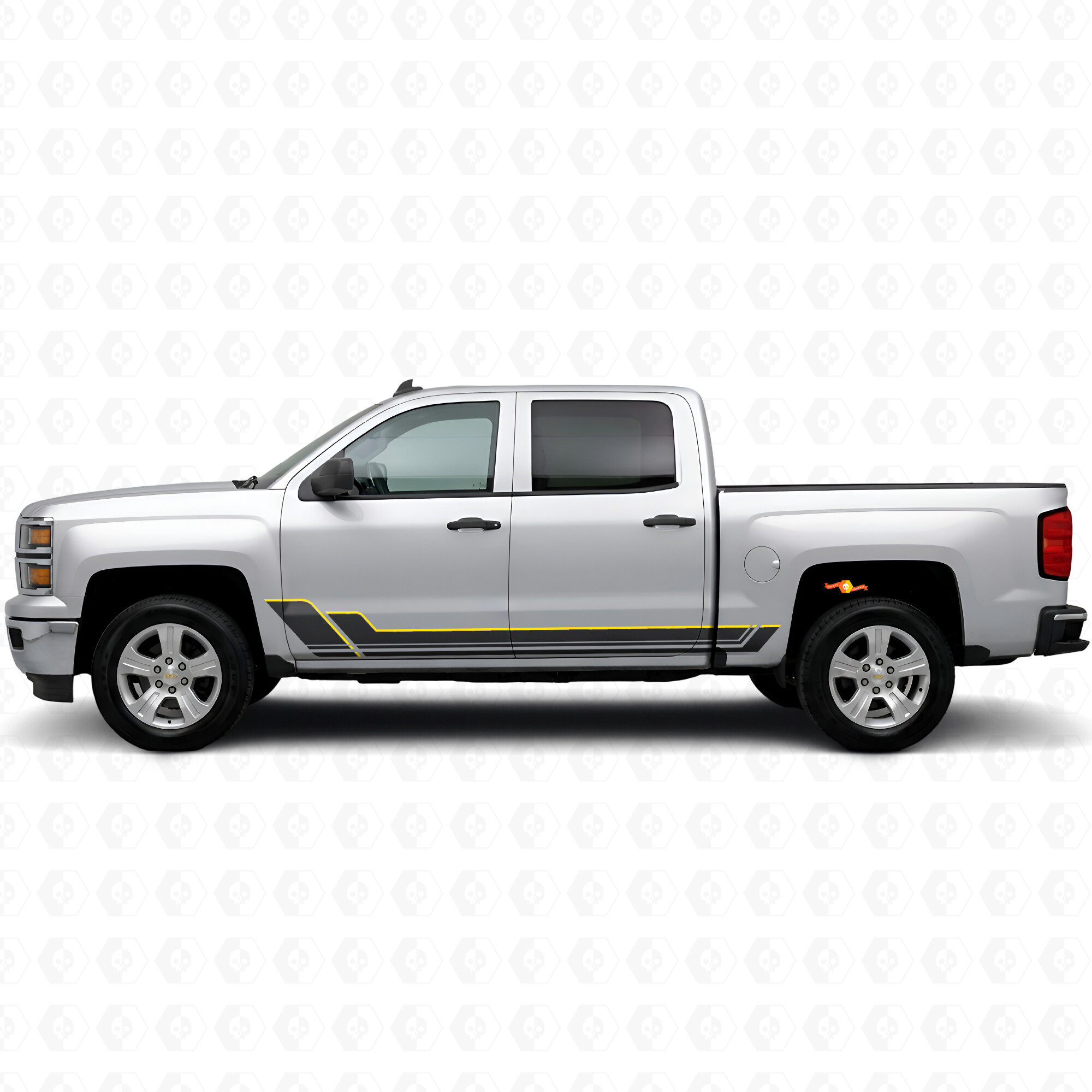 Vinilos de Contorno Angular para Puertas y Paneles Laterales para Chevrolet Silverado 1500 K2XX 2014-2019