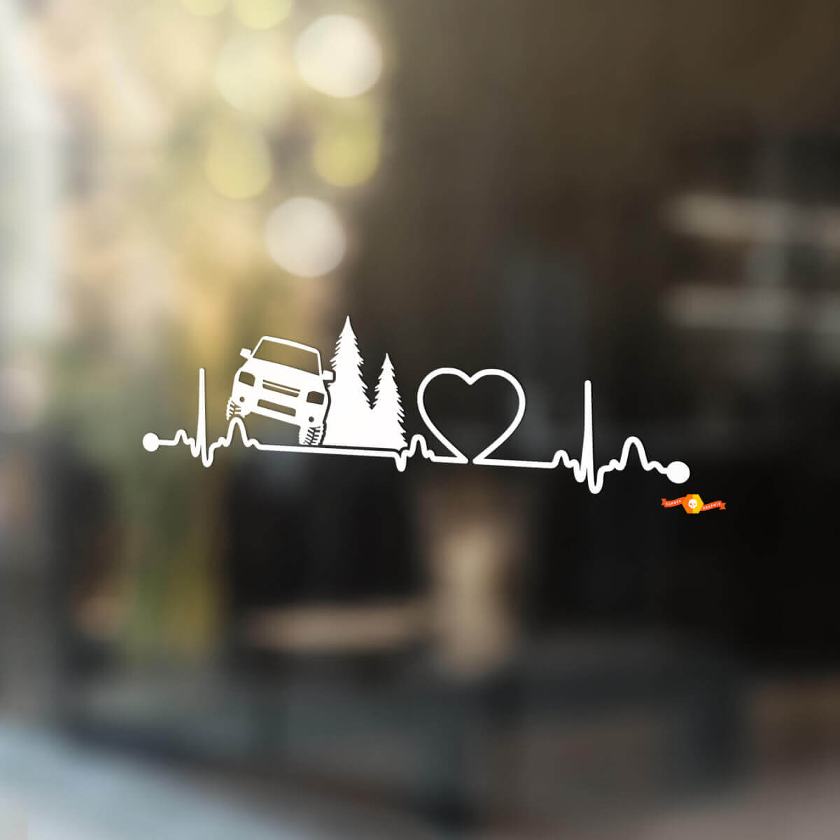 Calcomanías laterales de vinilo con gráficos de ventana de árboles Nissan Xterra
