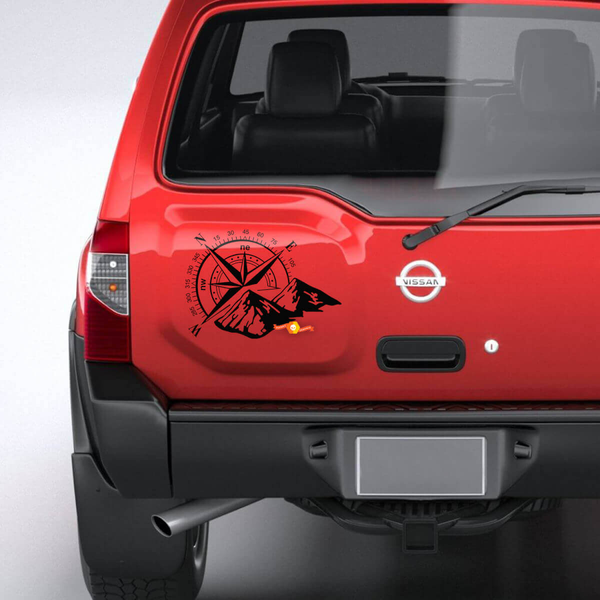 Vinilo adhesivo para puerta trasera Mountain Compass para Nissan Xterra