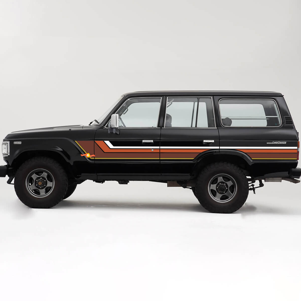 Calcomanías de vinilo Retro Vintage Stripes TRD para puertas laterales, pegatinas para Toyota Land Cruiser SERIE 60
