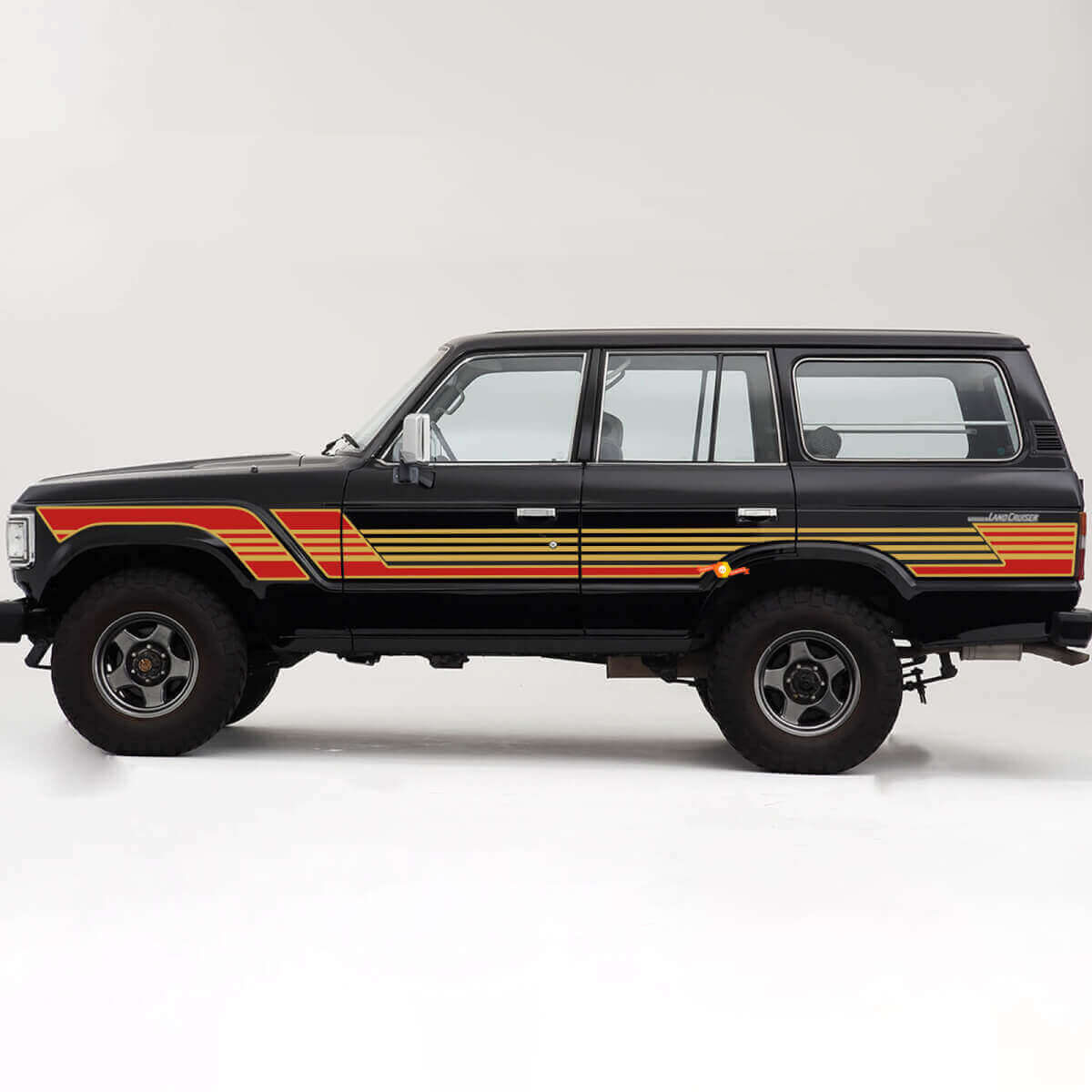 Kit de adhesivos laterales de vinilo con franjas estilo retro para Toyota Land Cruiser FJ60 FJ62 1982-91