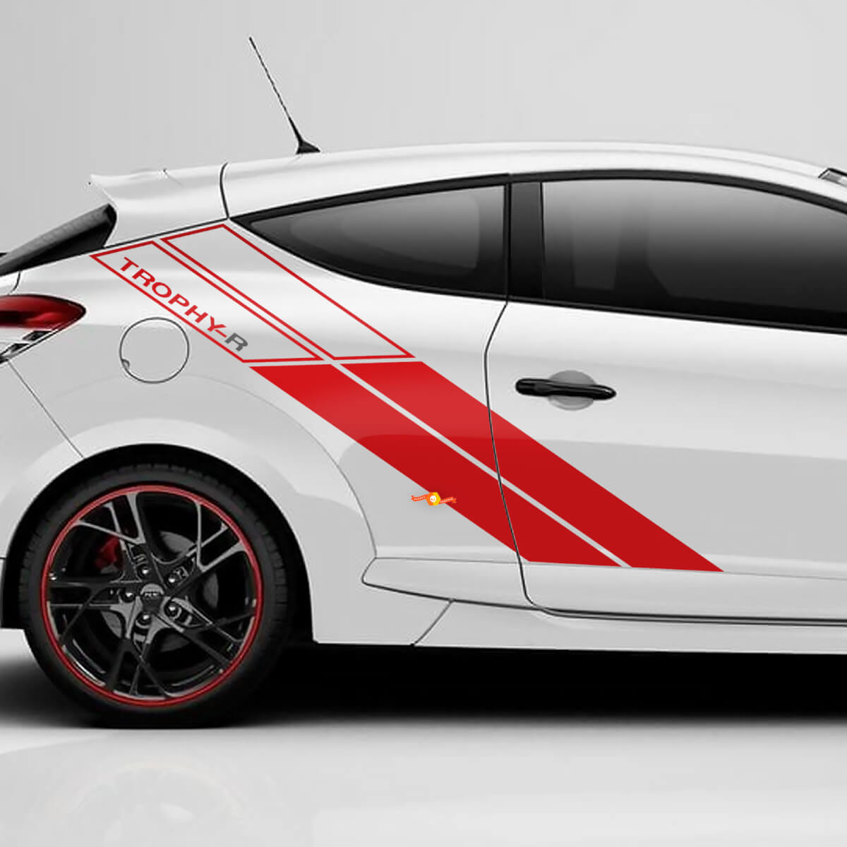 Calcomanías de vinilo de franjas laterales traseras Trophy-R para Renault Megane 3 RS
