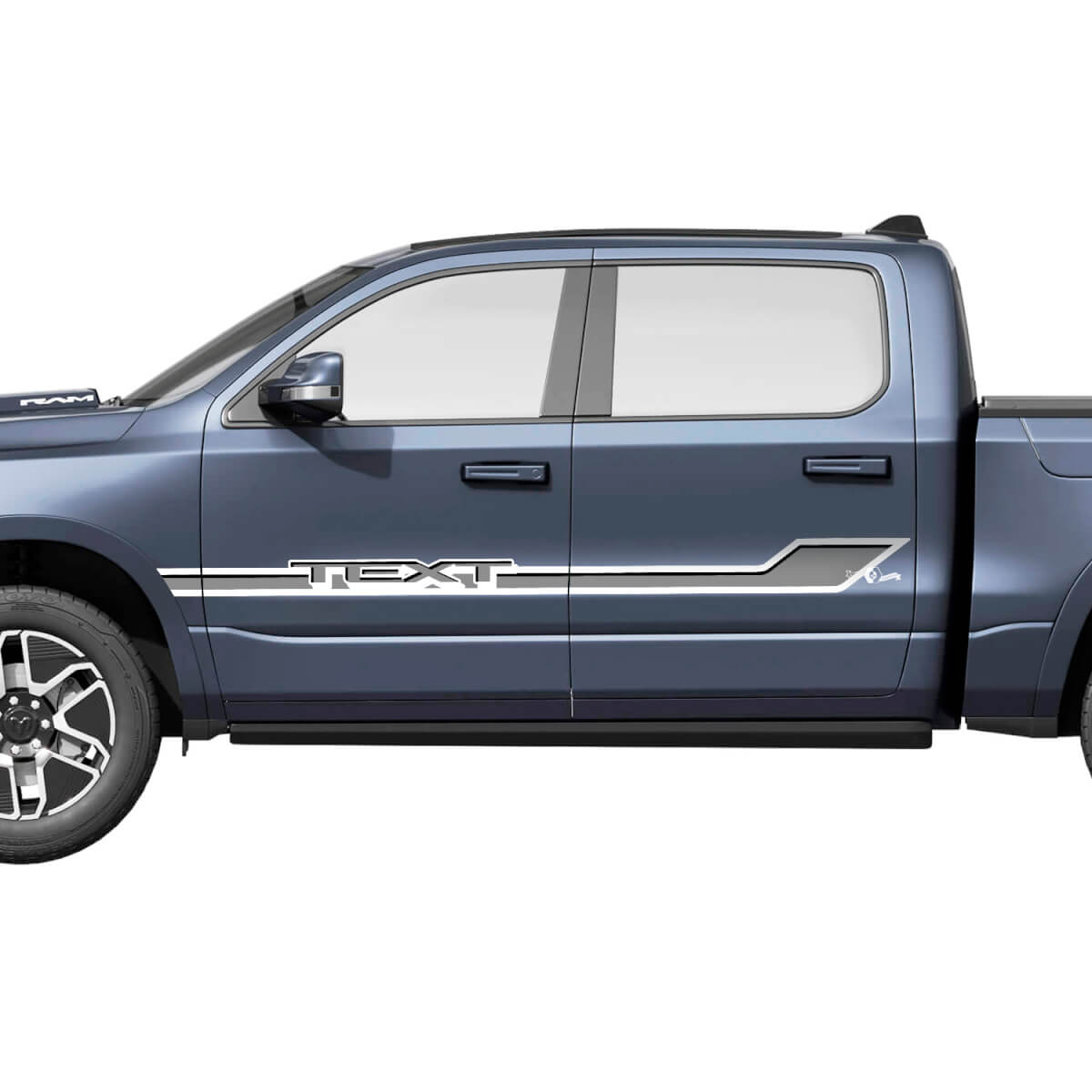 Kit de Pegatinas de Vinilo Personalizadas de Tiras Laterales para Puertas para Dodge Ram 1500 REV