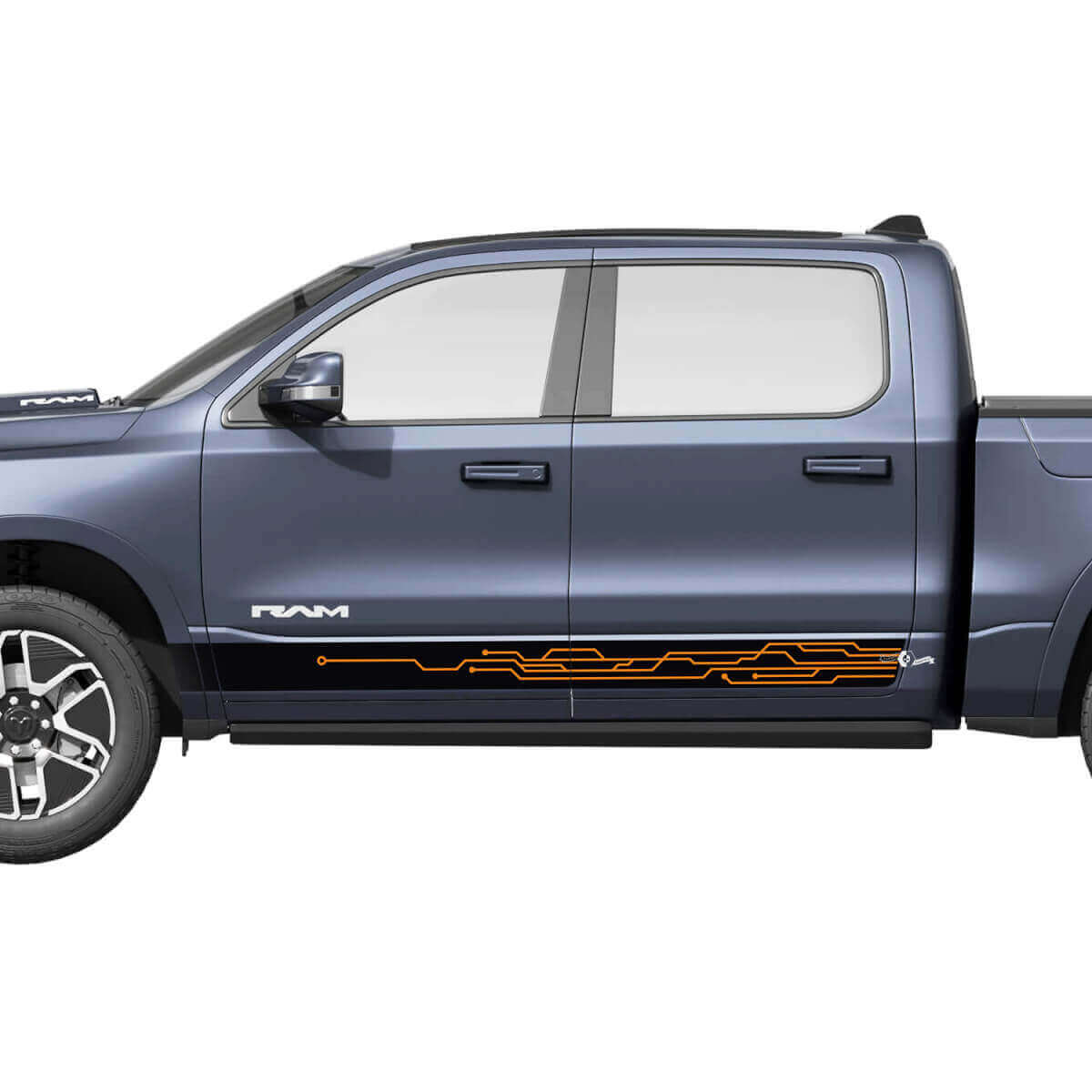 Líneas del Diagrama Panel Lateral Rocker Calcomanías de Vinilo Modernas Rayas Gráficos para Dodge Ram 1500 REV