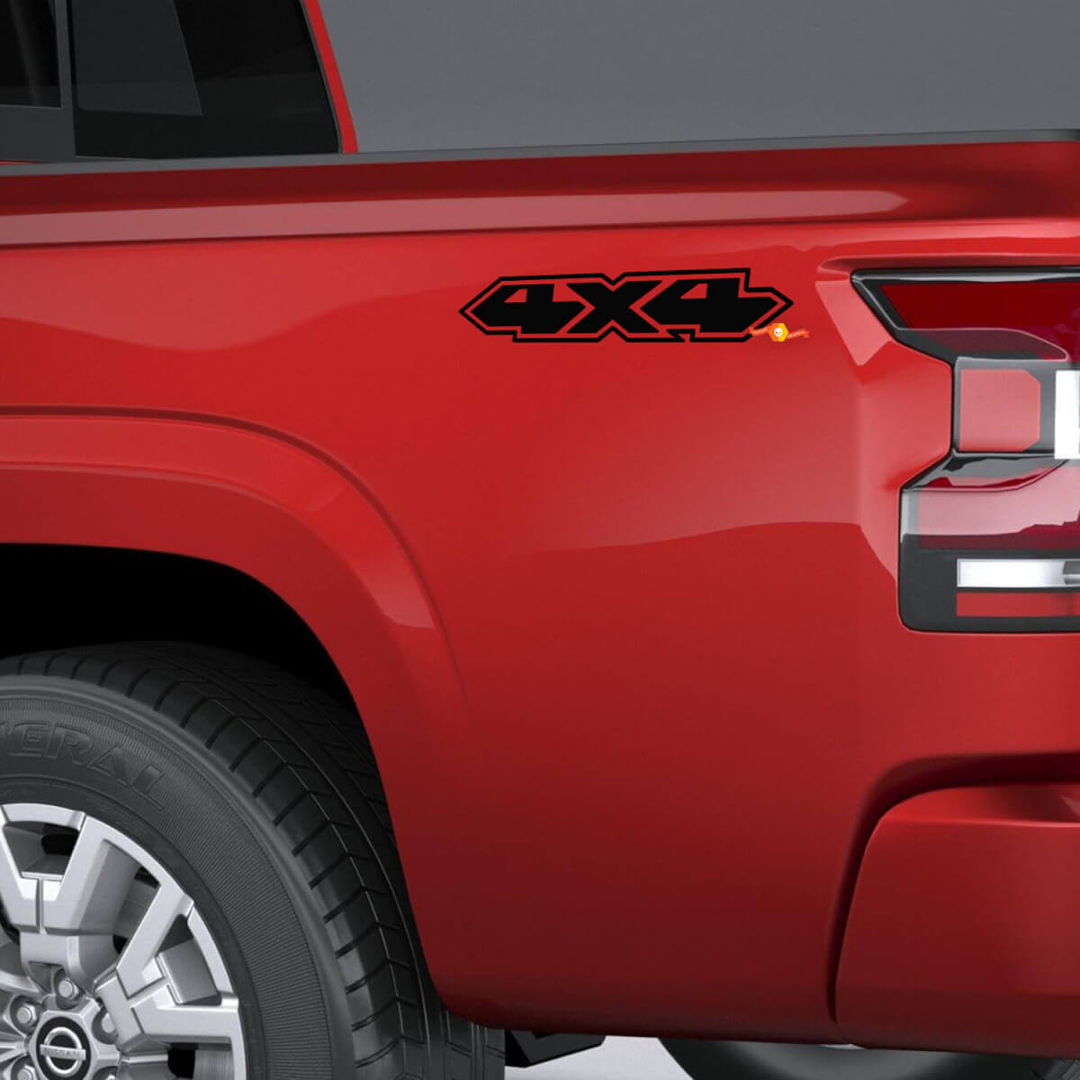 Calcomanía 4x4 para cabecera lateral Nissan Frontier calcomanía gráfica 2
