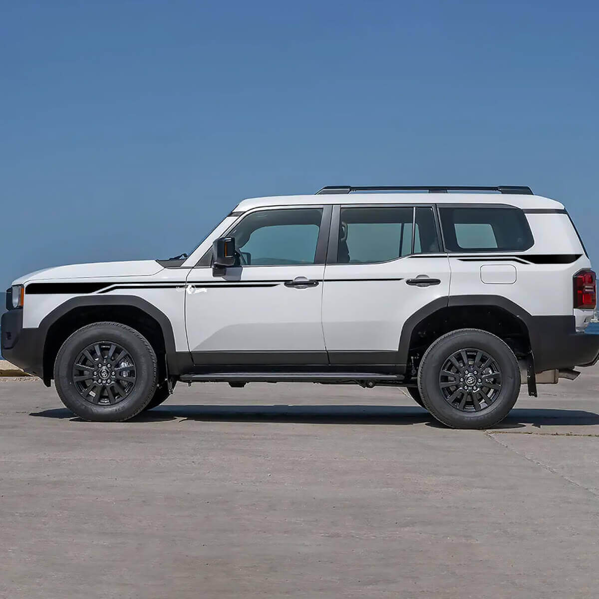 Calcomanías de franjas decorativas para puertas laterales Vinilo adhesivo gráfico 2 para Toyota Land Cruiser